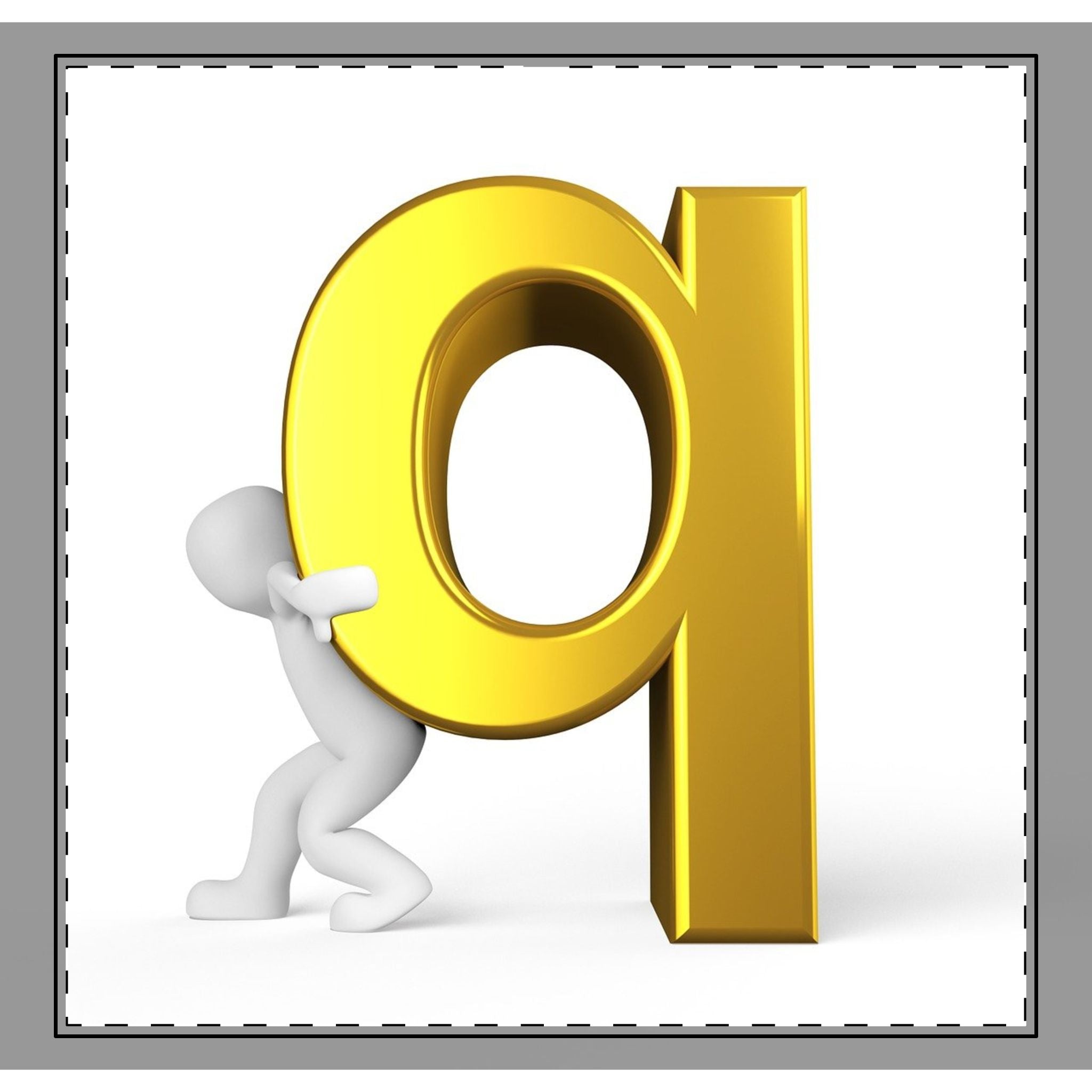 Gold Letter Q Illustration Coverlet