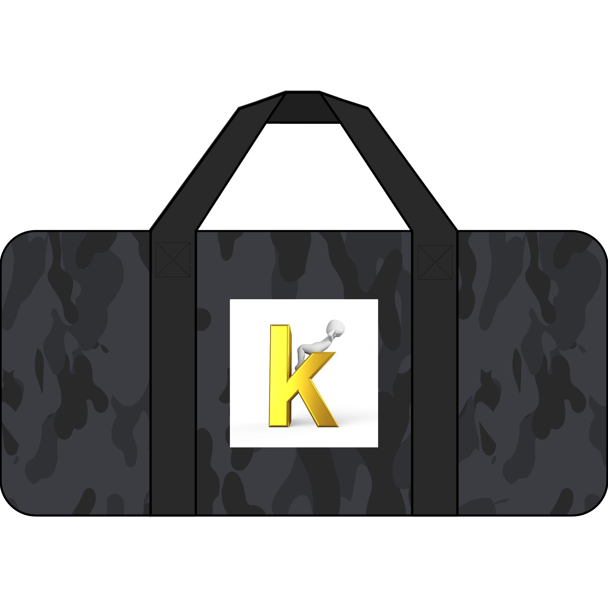 Gold Letter K Logo Tripper Duffel Bag | Checker Strap or Camo
