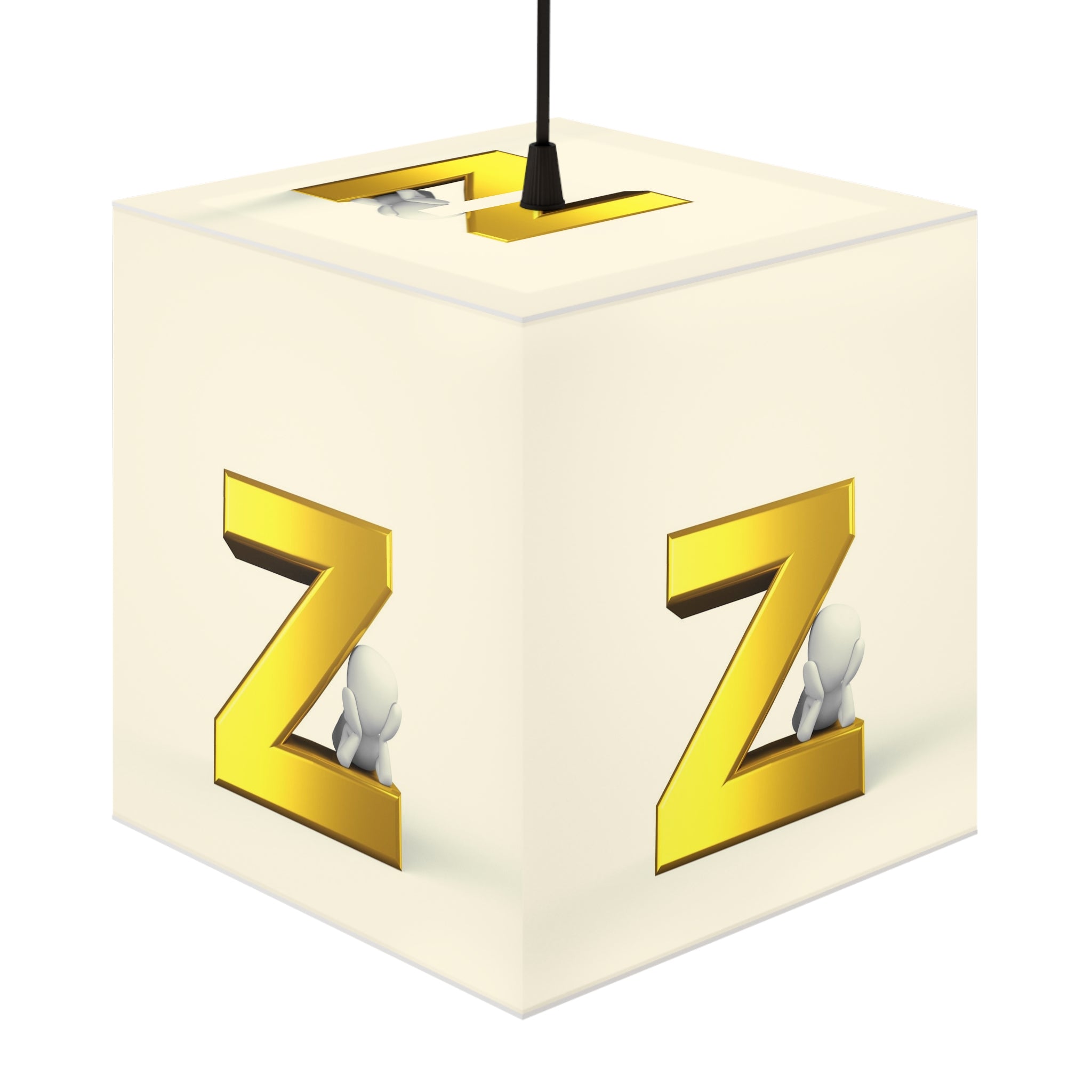 Gold Letter Z Cube Lamp | Light Cube Lamp