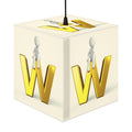 3D Gold Letter W Light Cube Lamp | Modern Alphabet Nightlight