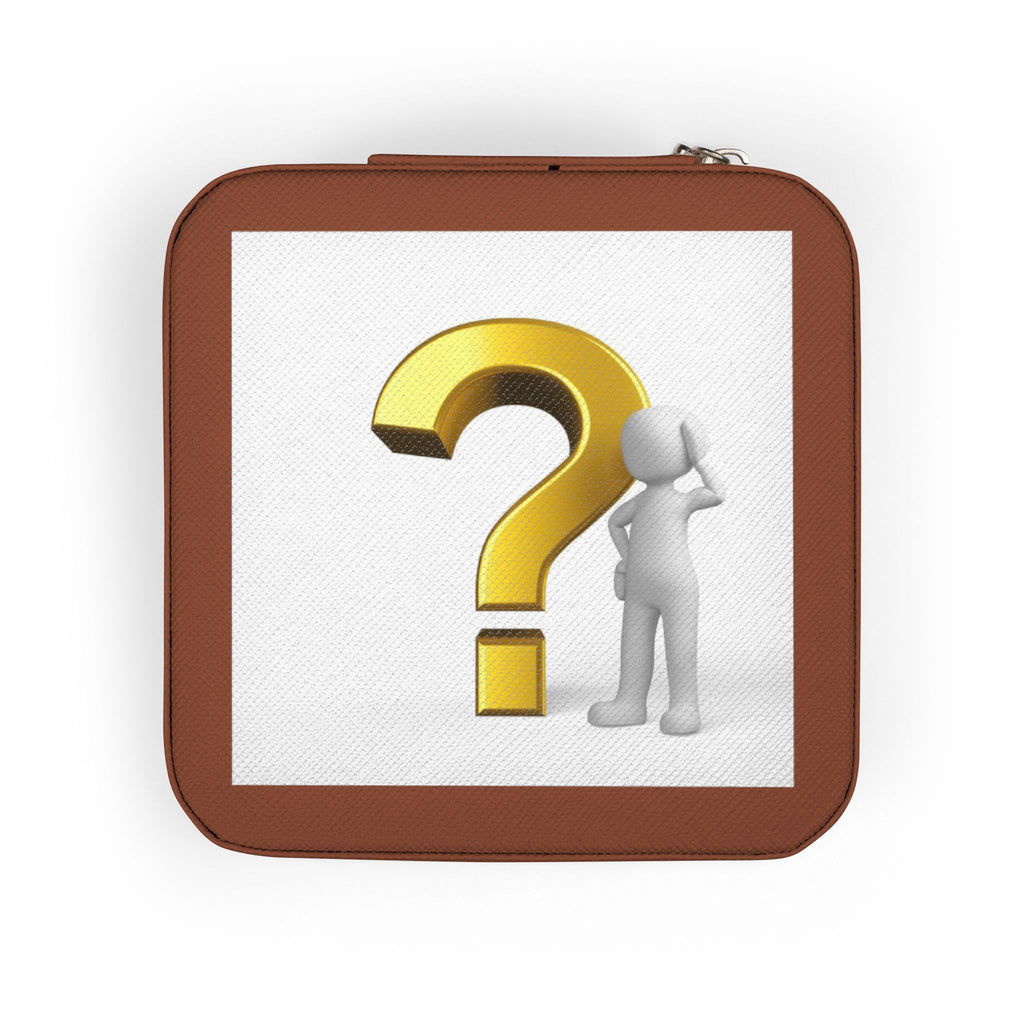 Minimal Question Mark Illustration Jewelry Travel Case | Compact Portable Organizer
