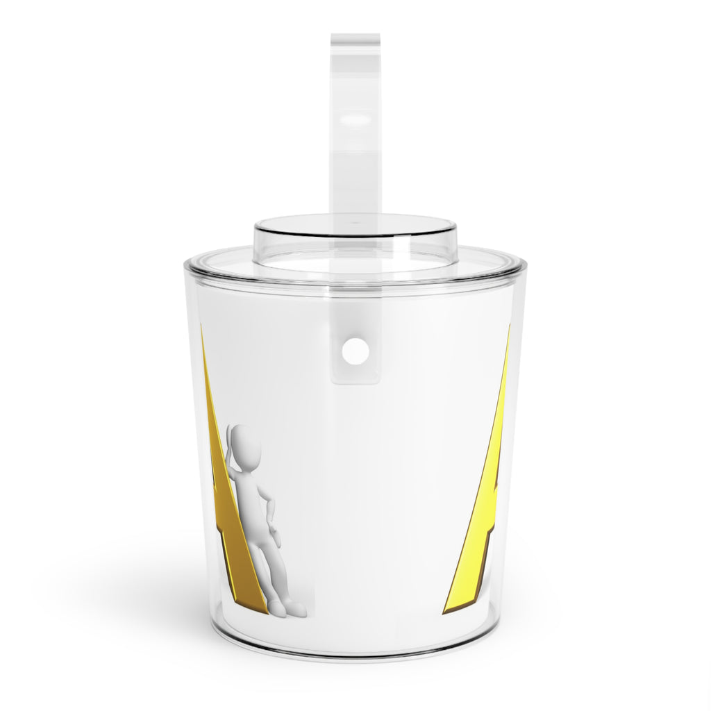 Gold Letter A Initial Ice Bucket