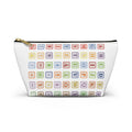 Alphabet Blocks Pattern Accessory Pouch | Letter Tile Makeup Bag