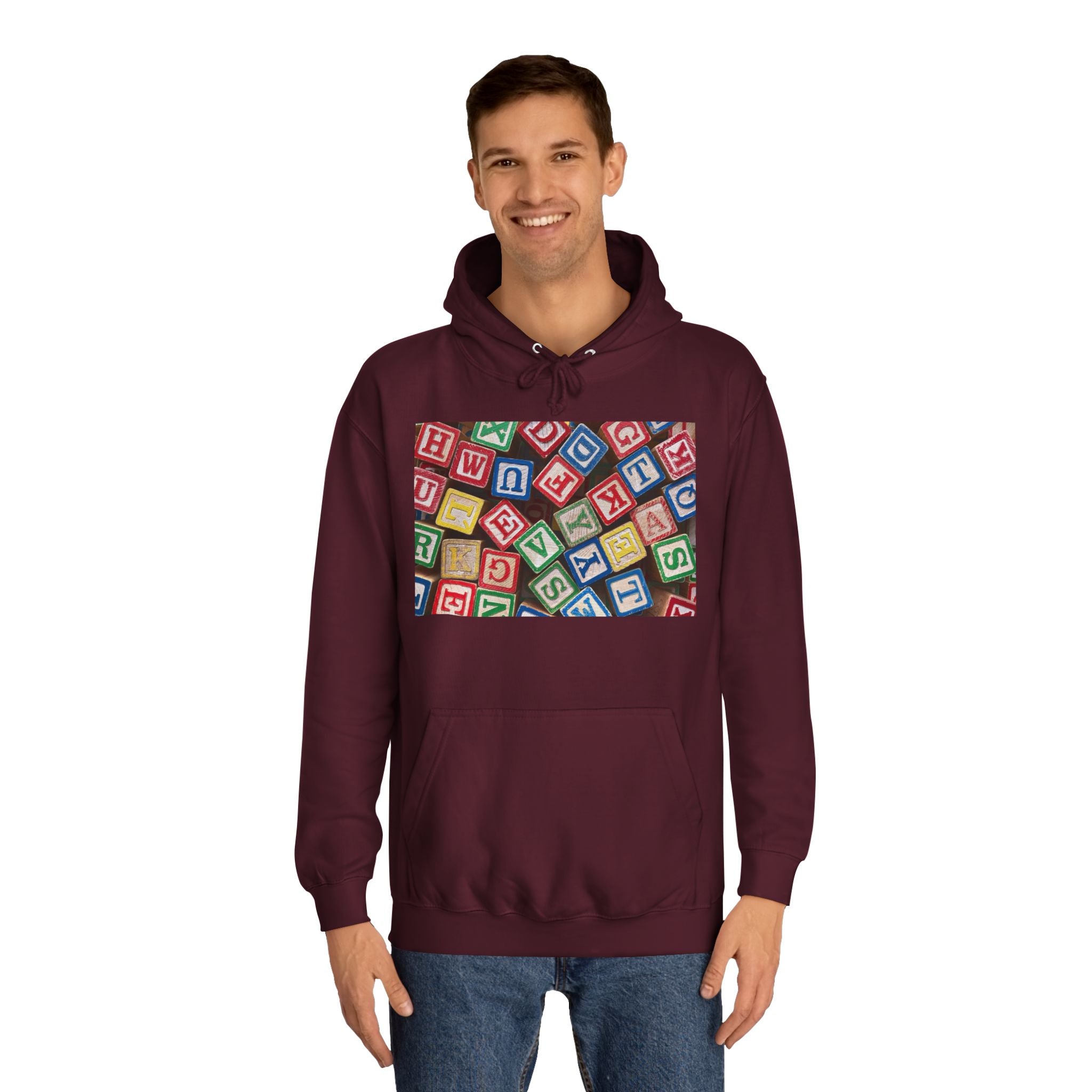 Colorful Alphabet Blocks Hoodie | Kids Letter Blocks Design