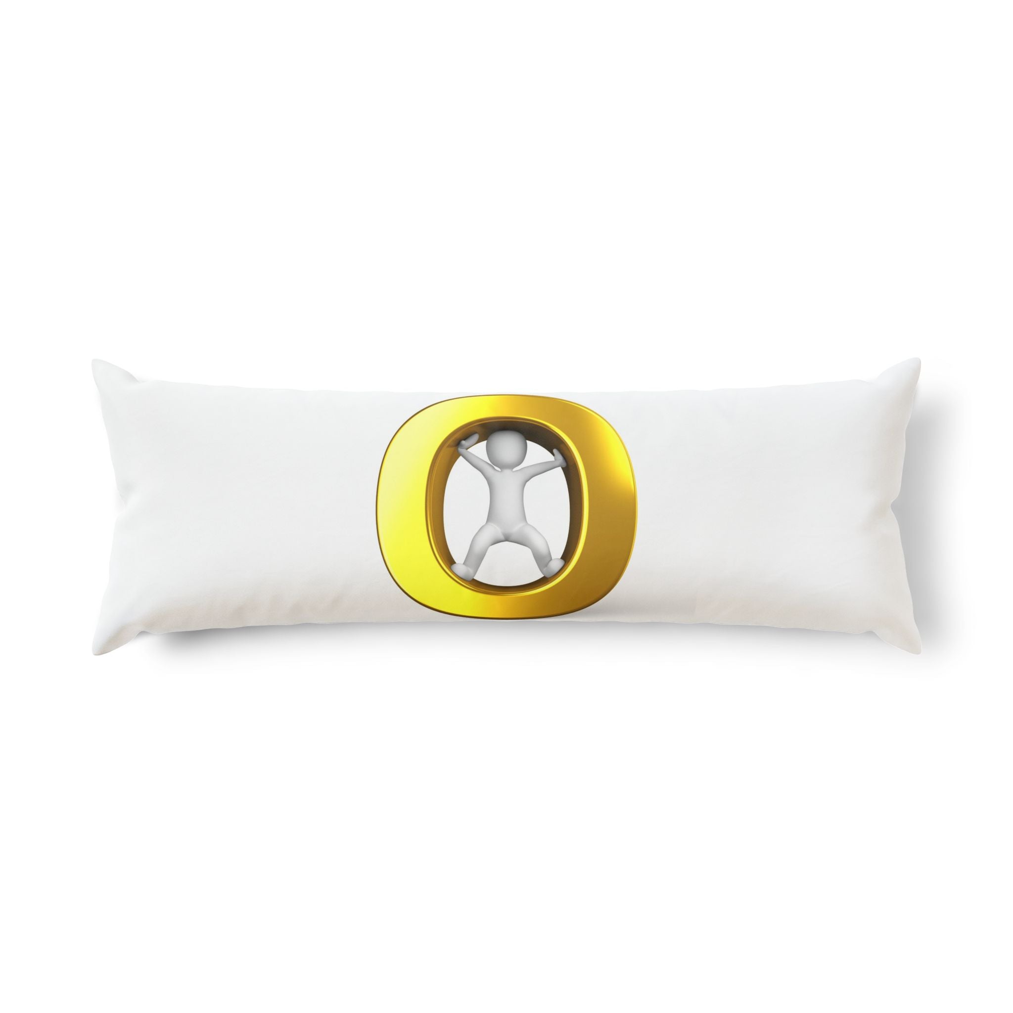 Gold O Letter Monogram Body Pillow | Initial O Decorative Pillow