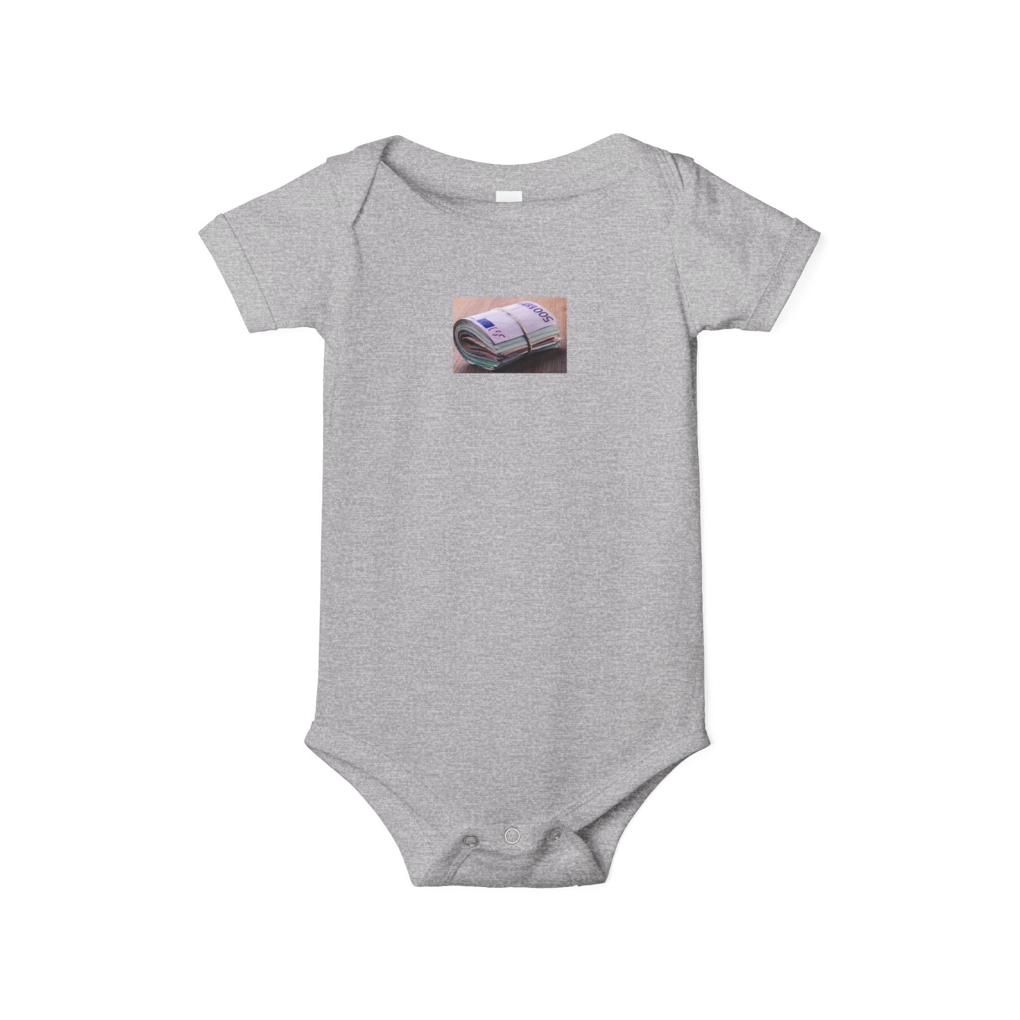 Stack of Cash Graphic Infant One Piece | money print bodysuit