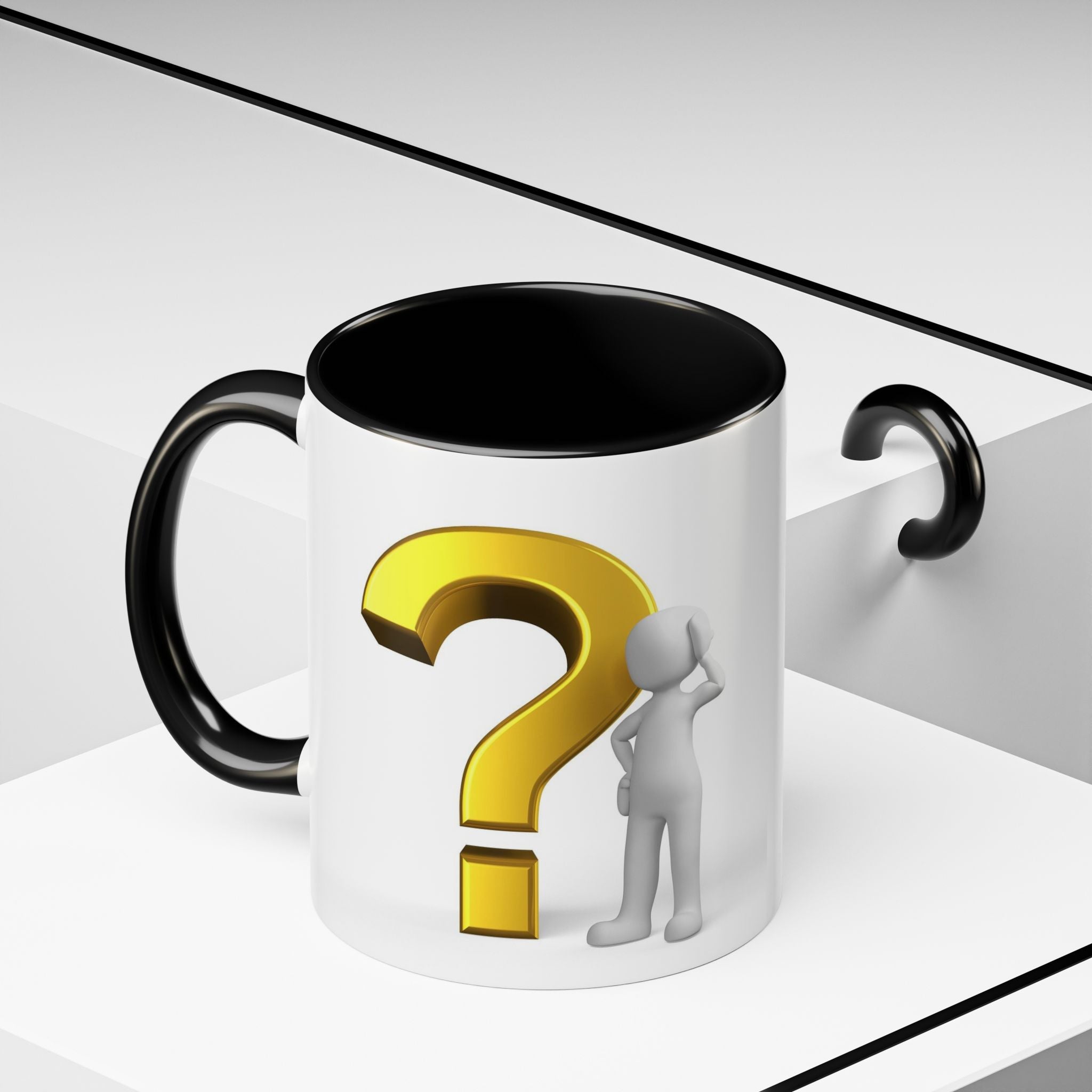 Fragezeichen-Figur-Tasse | Akzent-Kaffeetasse
