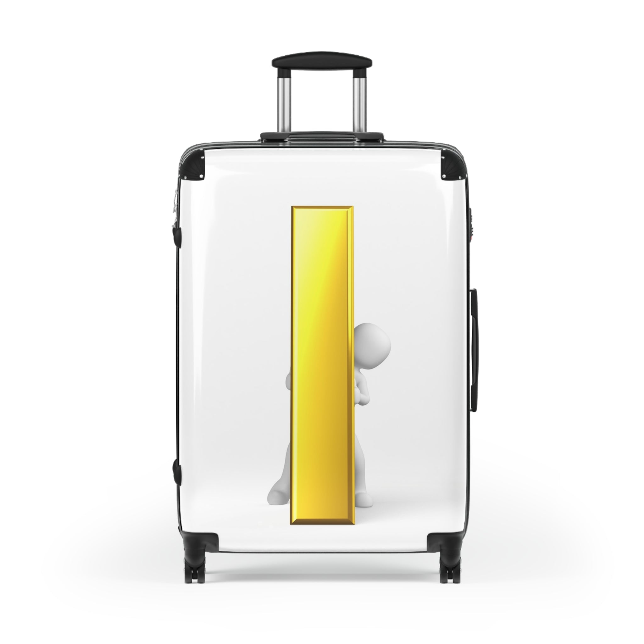 3D Character with Gold Letter i Suitcase | Rolling Luggage