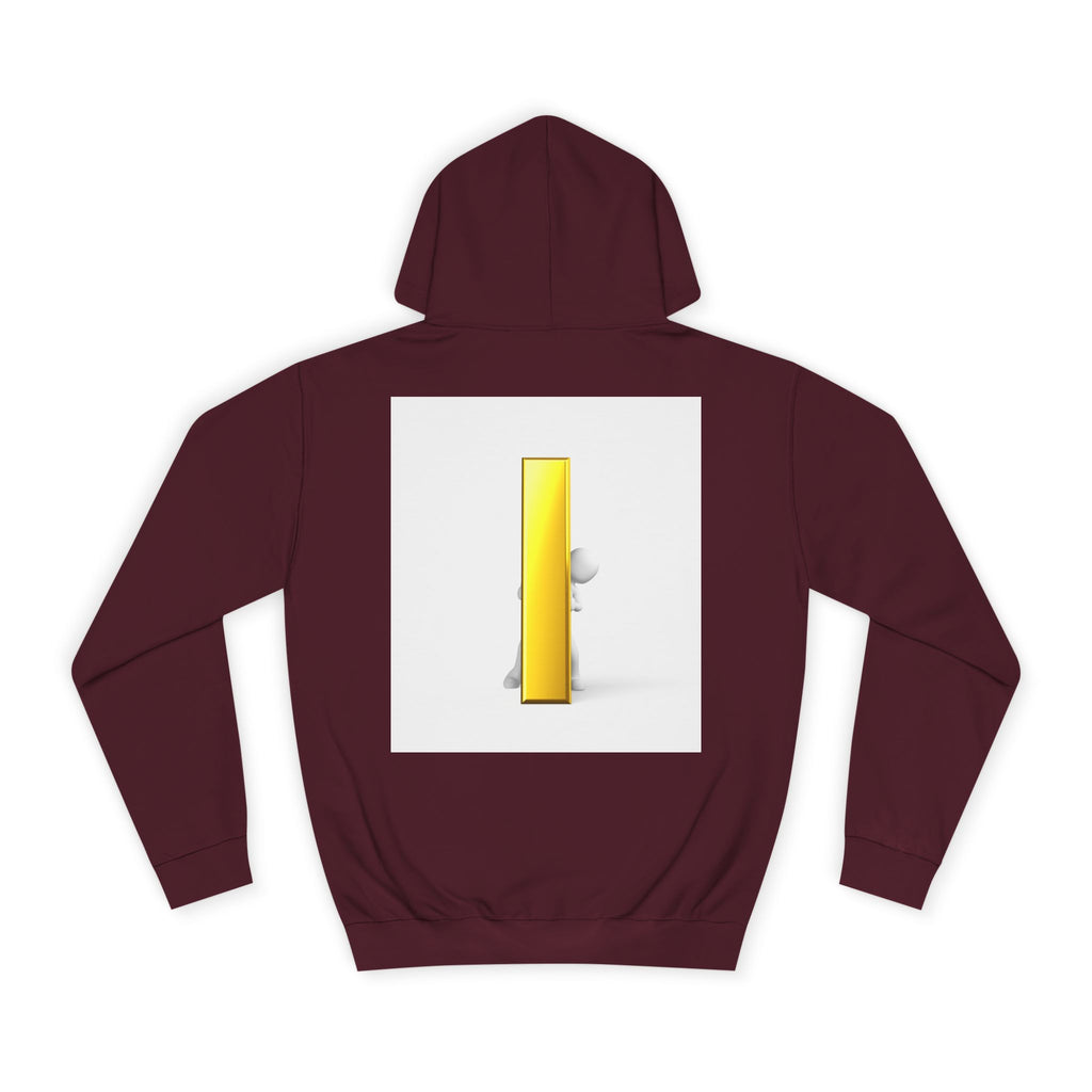 Gold Letter i Character Hoodie | Minimalist 3D Column Illustration