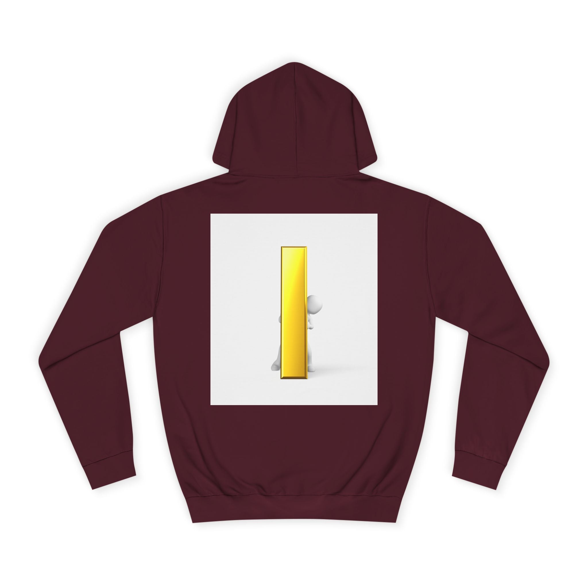 Gold Letter i Character Hoodie | Minimalist 3D Column Illustration