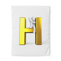 Gold Letter H with Climbing Figure Duvet Cover | Monogram Bedding