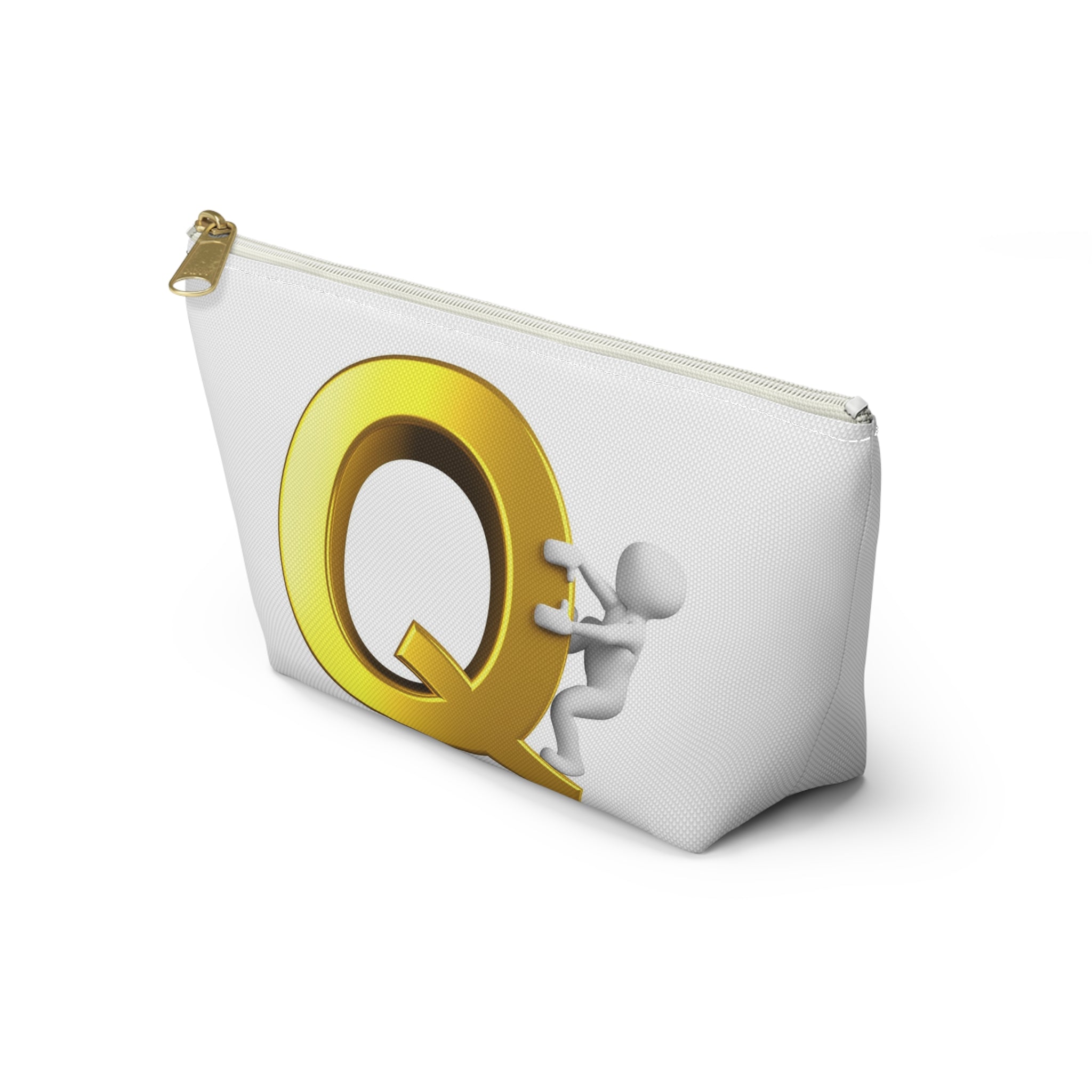 Gold Letter Q Climbing Figure Accessory Pouch