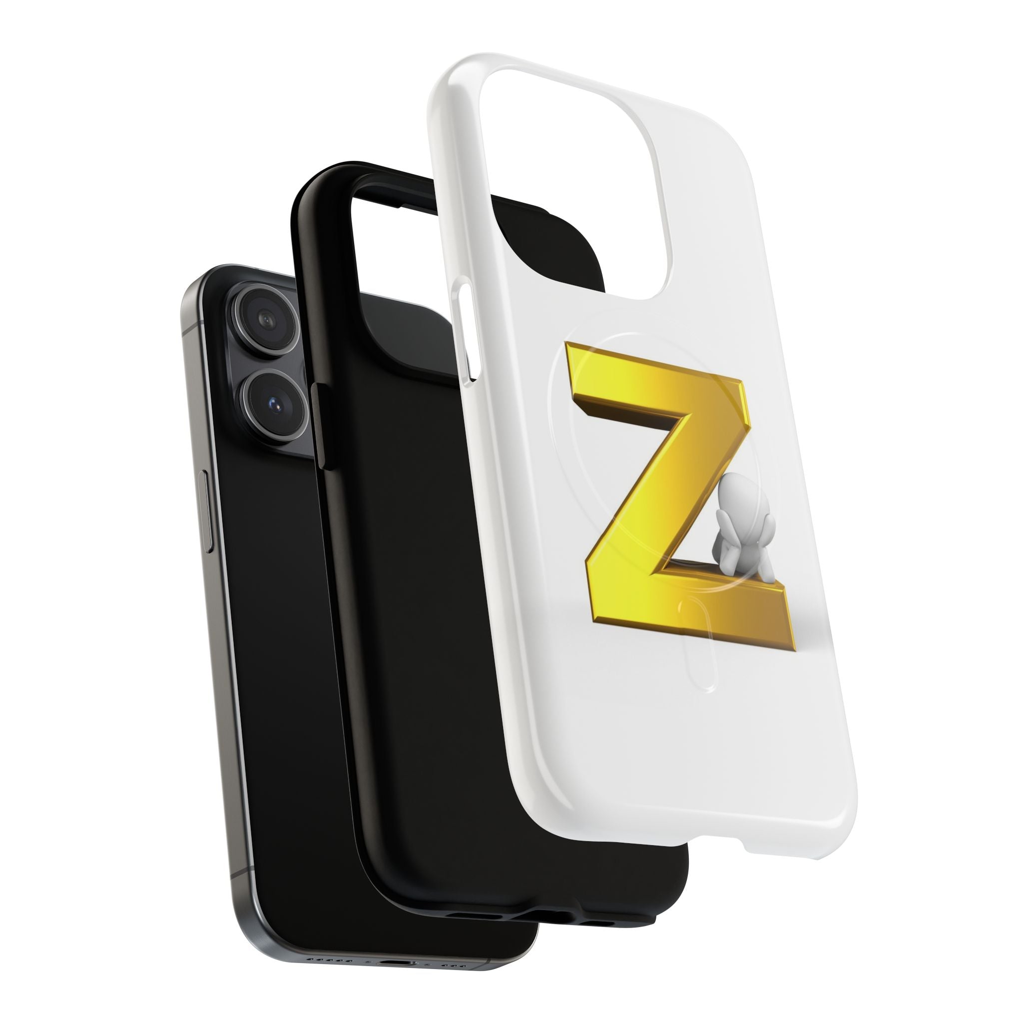 Gold 3D Letter Z Phone Case | Tough Magnetic Case, Monogram Initial