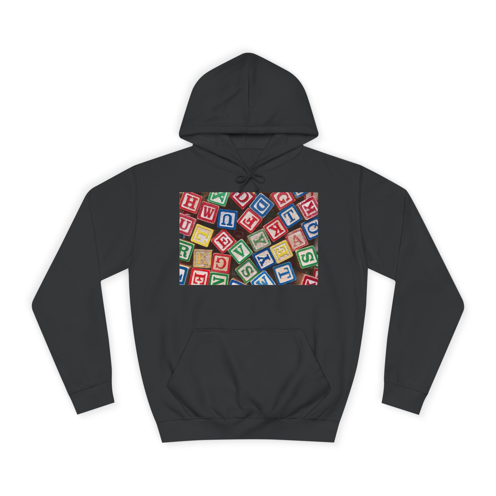 Sweat à capuche Blocs de l'Alphabet Colorés | Motif Blocs de Lettres pour Enfants