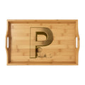 Engraved Monogram P Bamboo Serving Tray | Bamboo Serving Tray