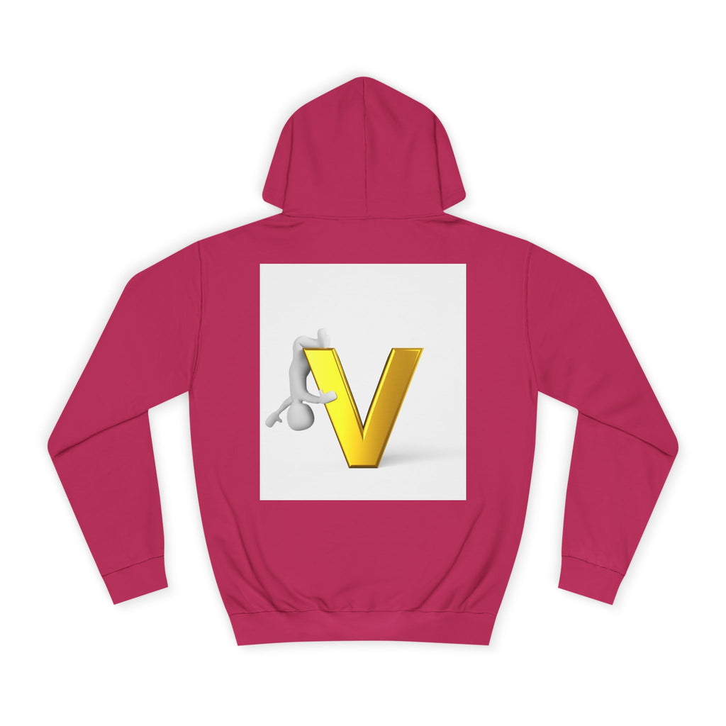 3D Gold Letter V Hoodie | Letter V Initial Sweatshirt