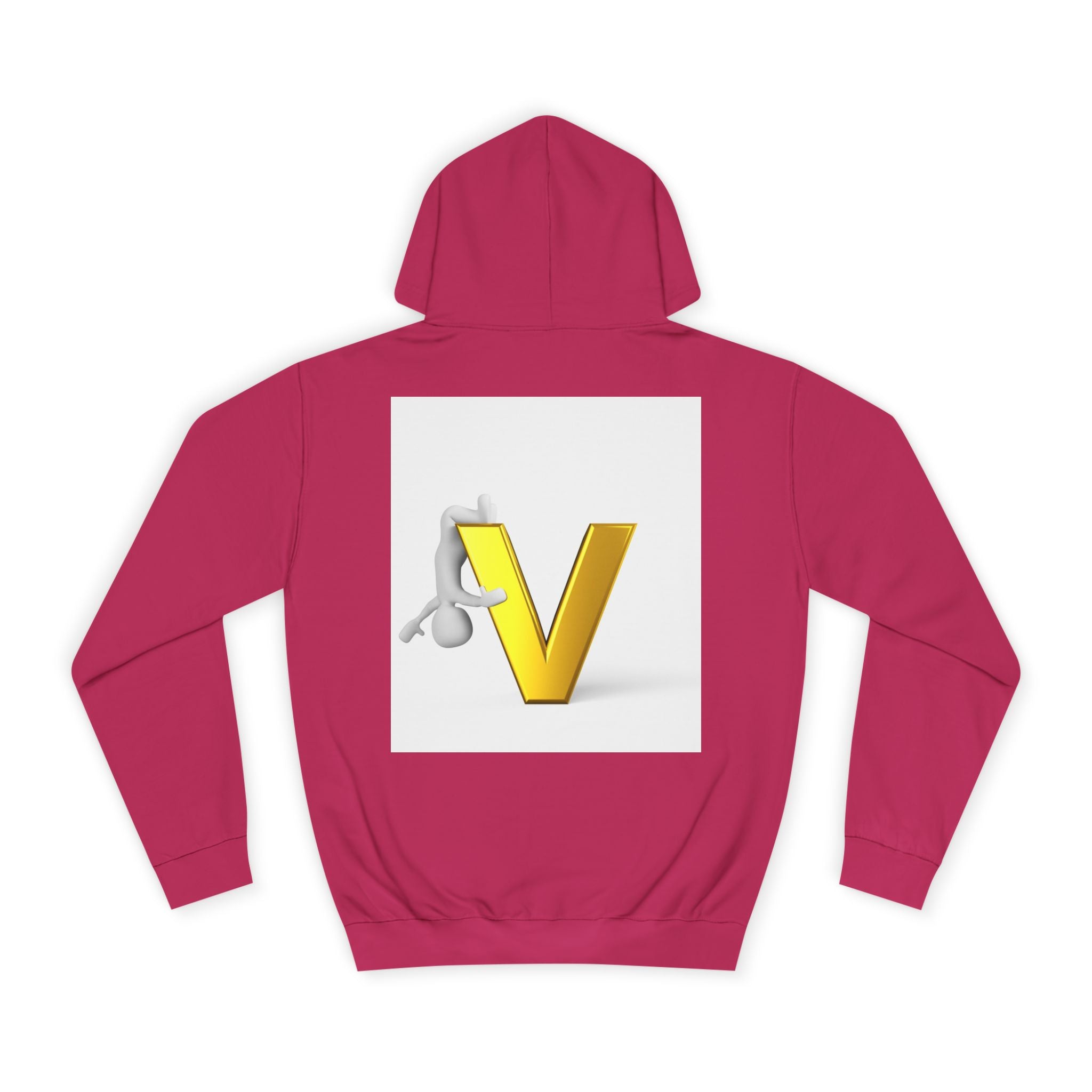 3D Gold Letter V Hoodie | Letter V Initial Sweatshirt