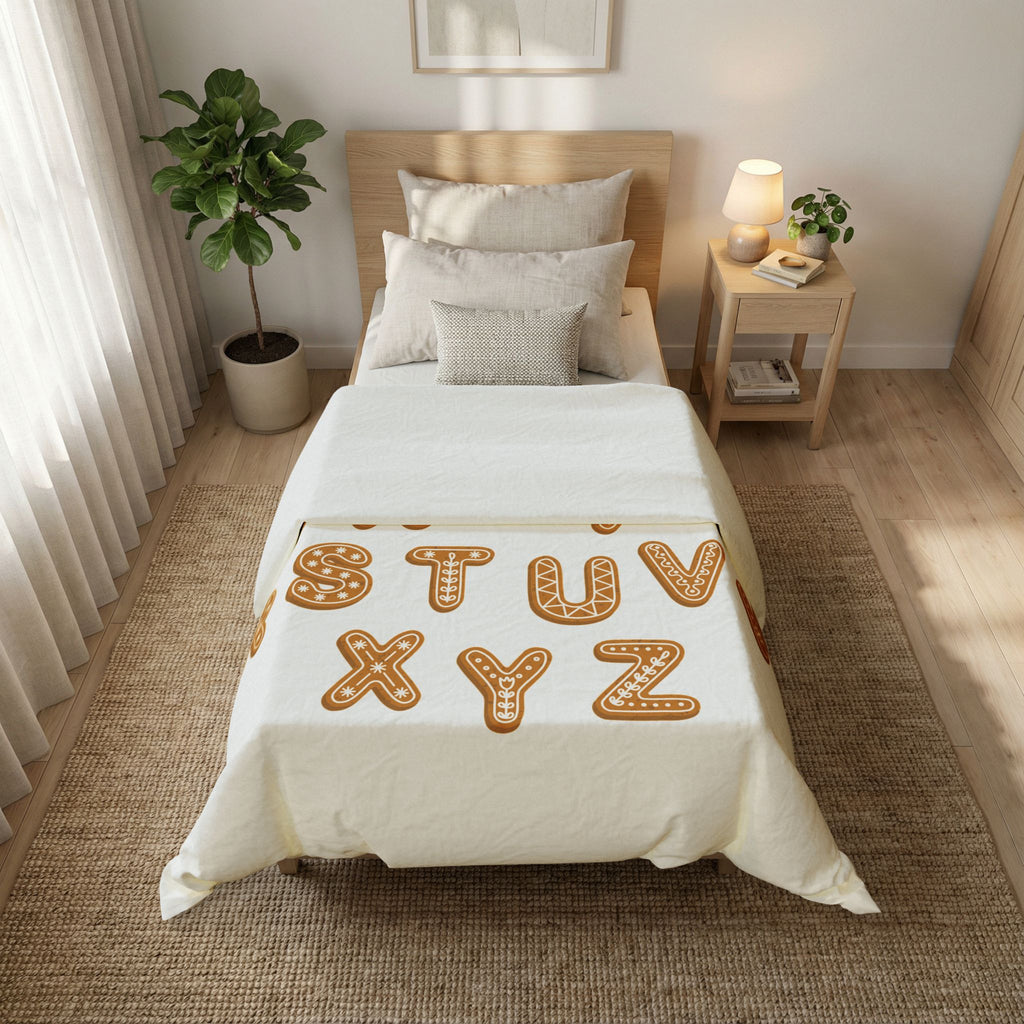 Gingerbread Cookie Alphabet Duvet Cover | Kids Bedding, Holiday Alphabet
