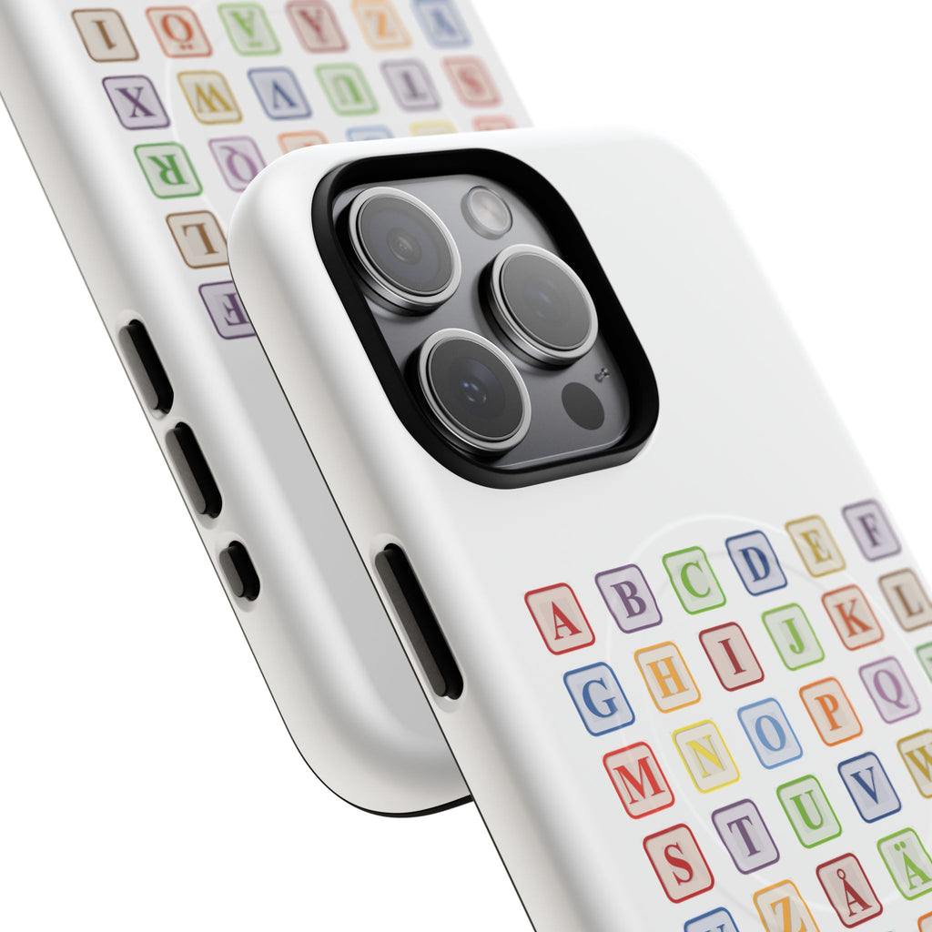 Alphabet Blocks Phone Case | Magnetic Tough Case, Colorful Letter Grid