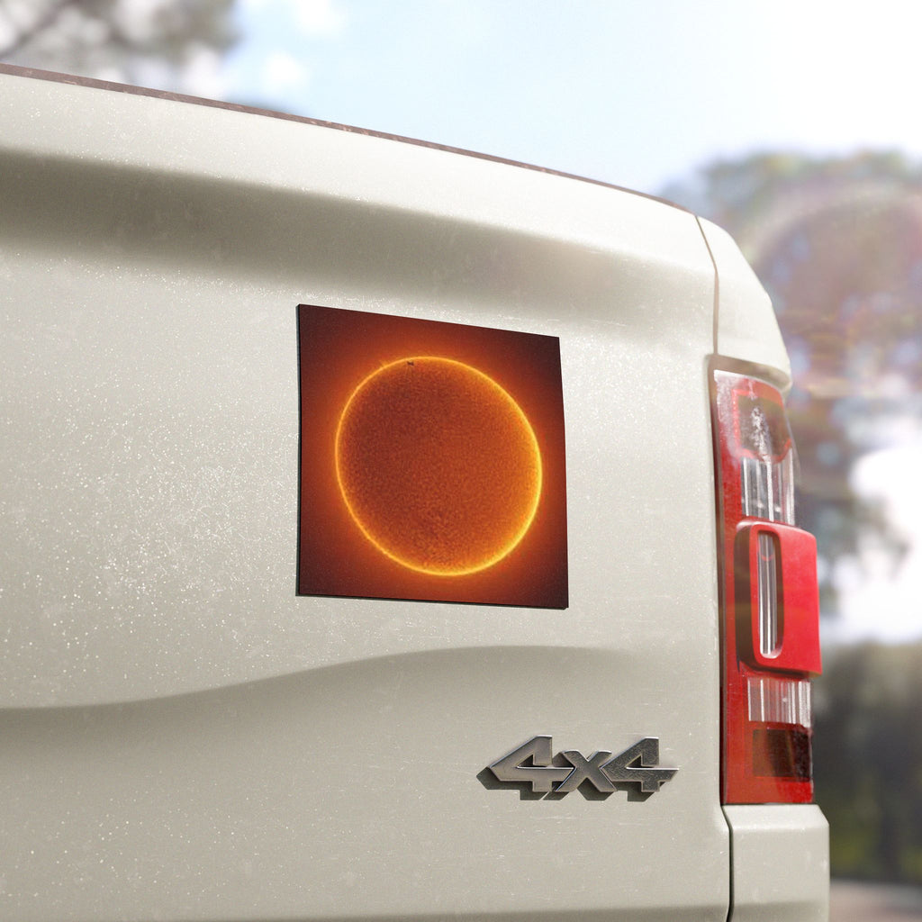 Solar Eclipse Sun Illustration Car Magnet | Orange Halo Sun Magnet