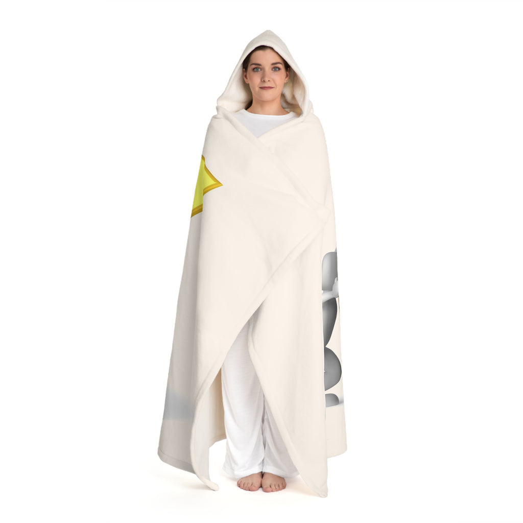 Gold Letter K With Figure Hooded Blanket | Hooded Sherpa Fleece Blanket