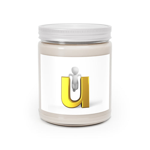 Lettre U en or 3D avec bougie figurine