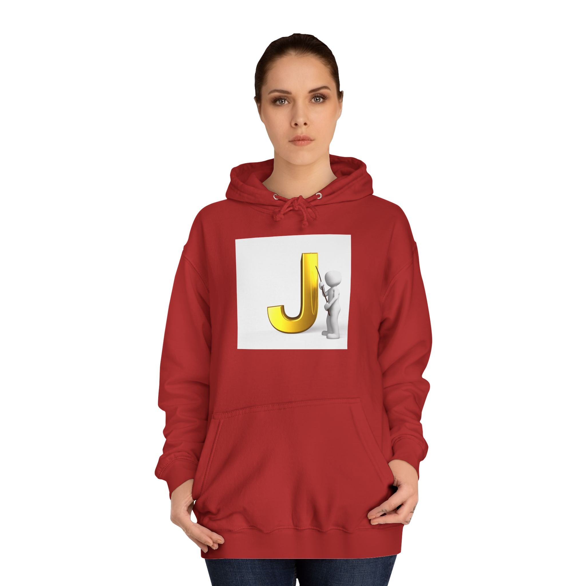 Golden Letter J Initial Hoodie | Monogram J Sweatshirt