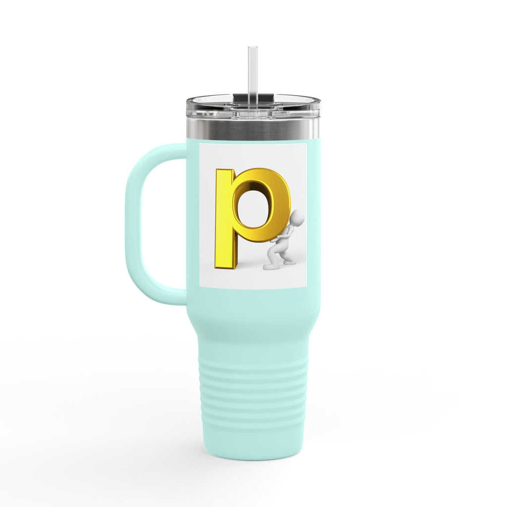 Yellow 3D Letter P Monogram Tumbler 40oz Travel Mug