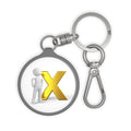 Gold Letter X Figure Keyring Tag | Personalized Monogram Keychain