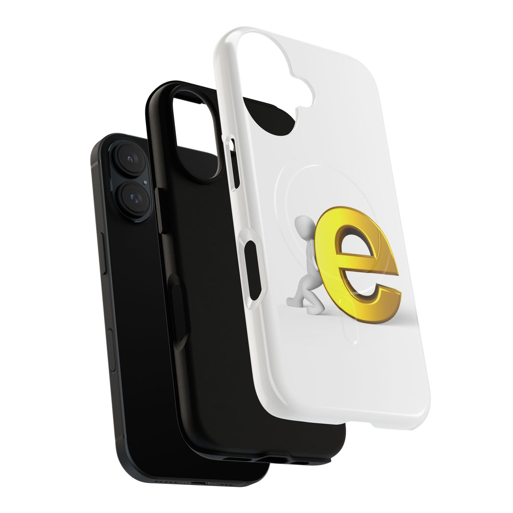 3D Gold Letter E Phone Case | Tough Magnetic Case