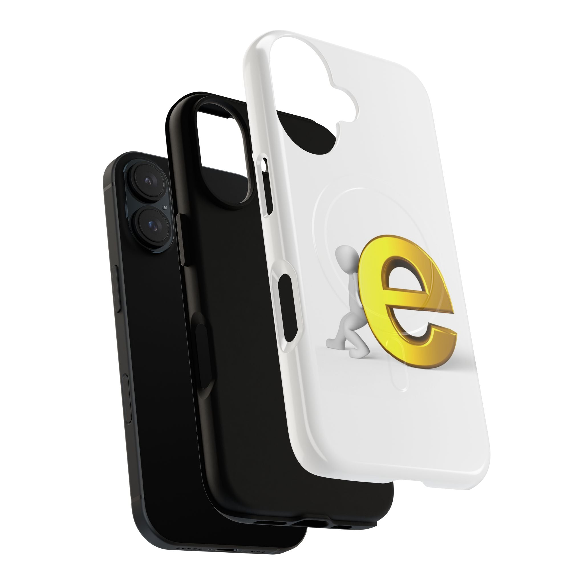 3D Gold Letter E Phone Case | Tough Magnetic Case