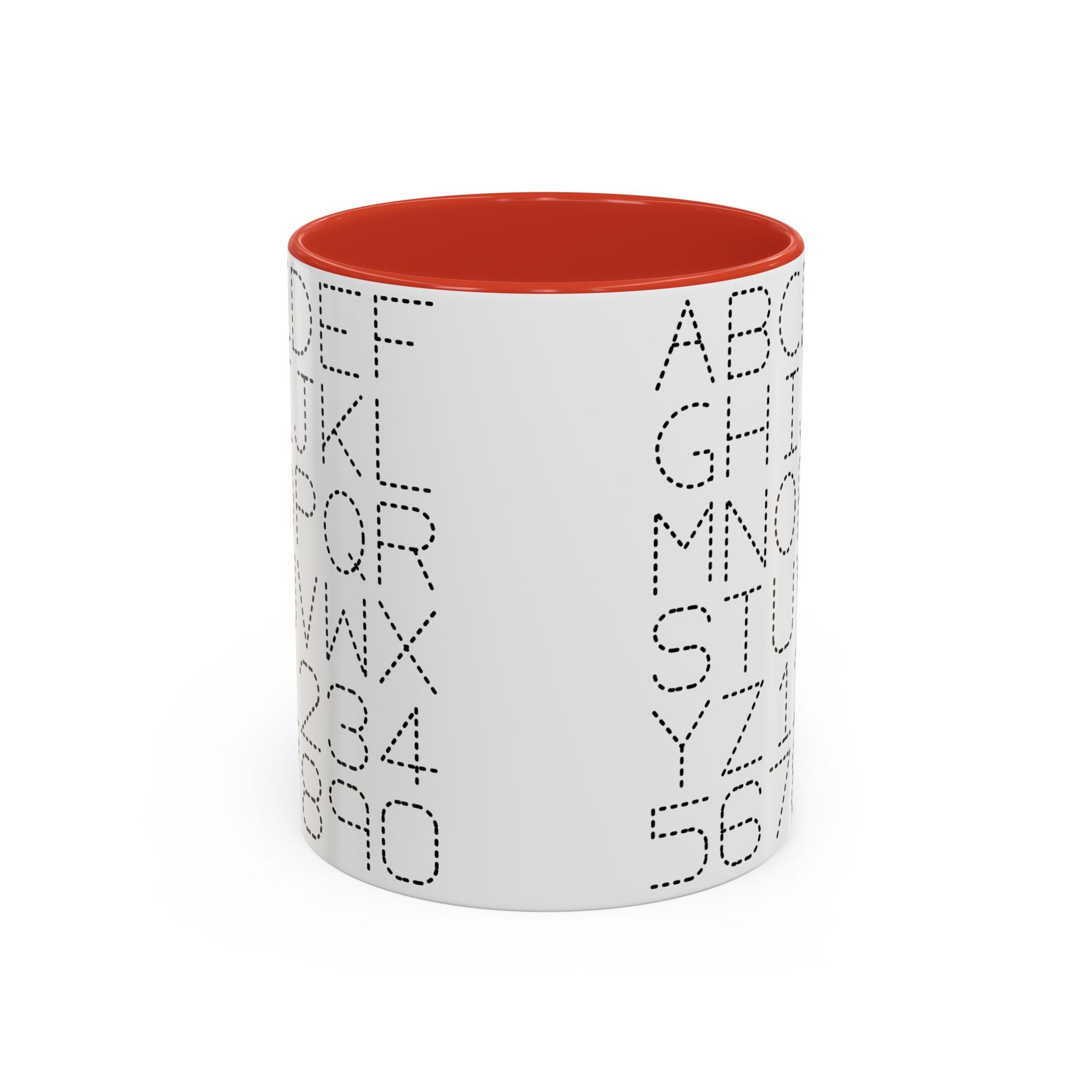 Mug à café alphabet et chiffres en pointillés