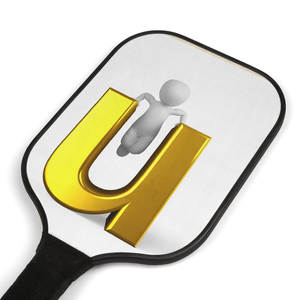 3D Gold Letter U Pickleball Paddle