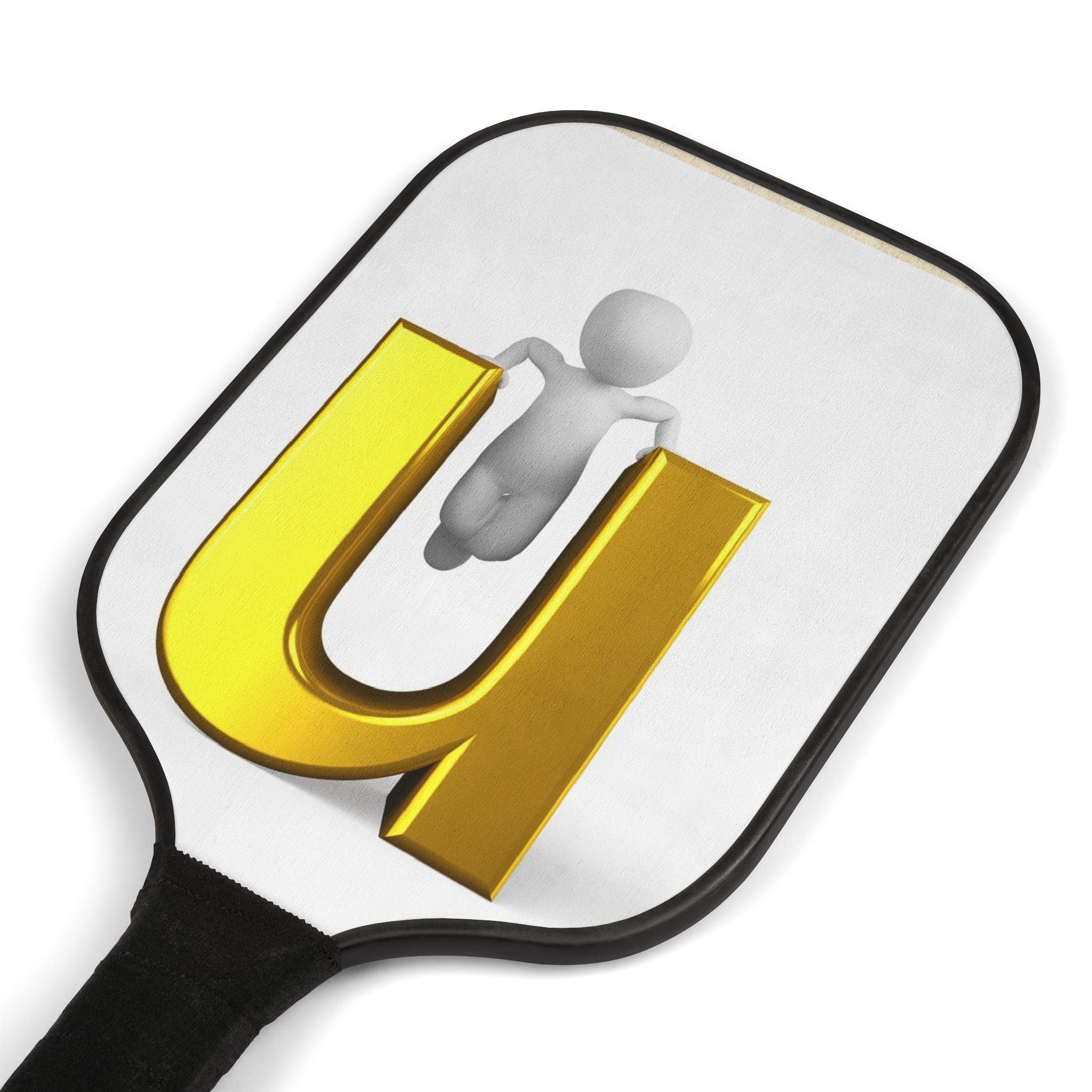 3D Gold Letter U Pickleball Paddle