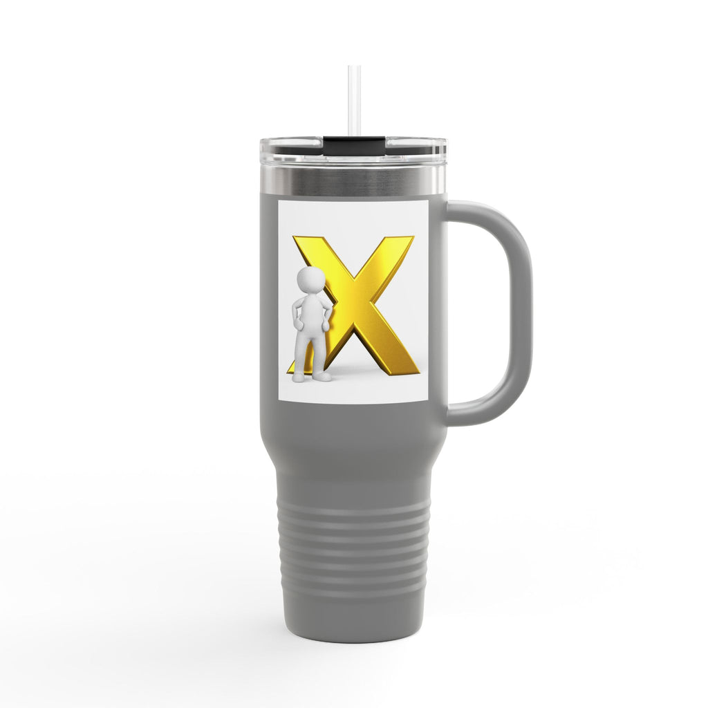 3D Person with Gold X Tumbler 40oz