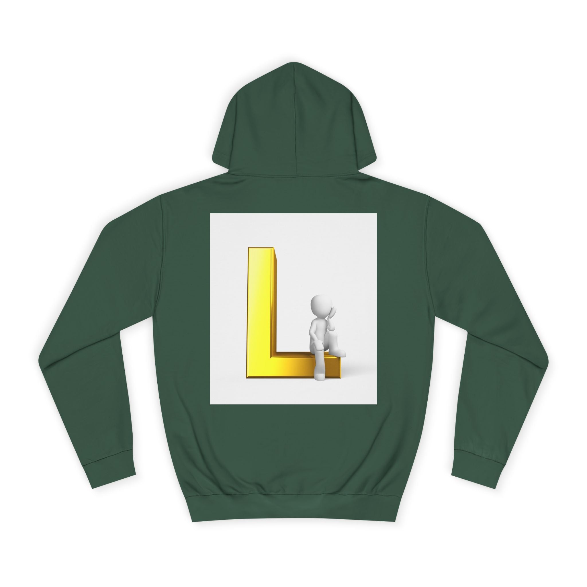 3D Letter L with Figure Hoodie | Initial L Sweatshirt