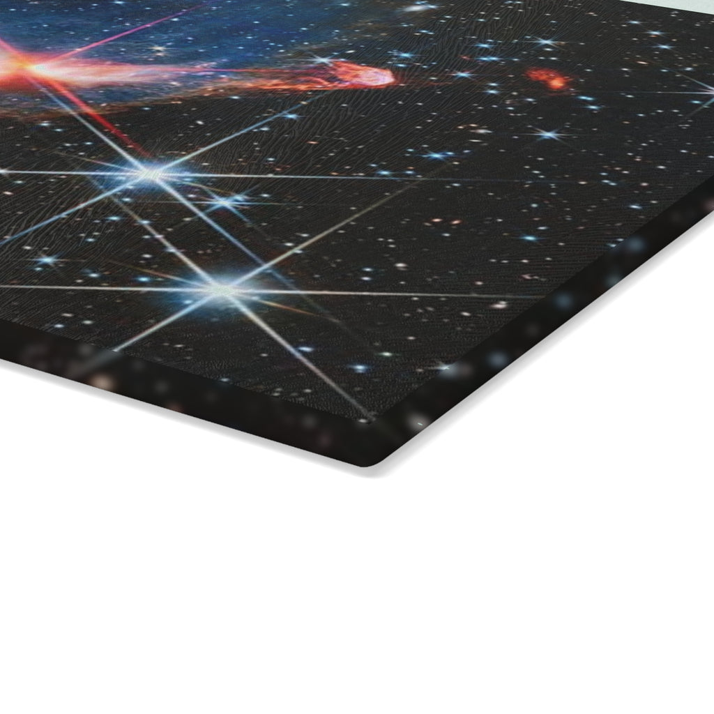 Cosmic Nebula Galaxy Glass Cutting Board | Space Starfield Kitchen Decor