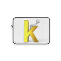Gold Letter K Monogram Laptop Sleeve | Initial K Notebook Case