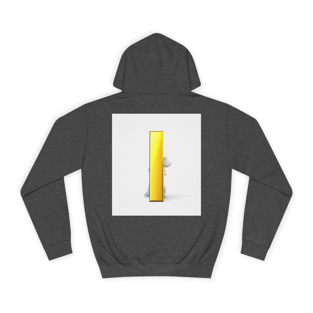 Gold Letter i Character Hoodie | Minimalist 3D Column Illustration