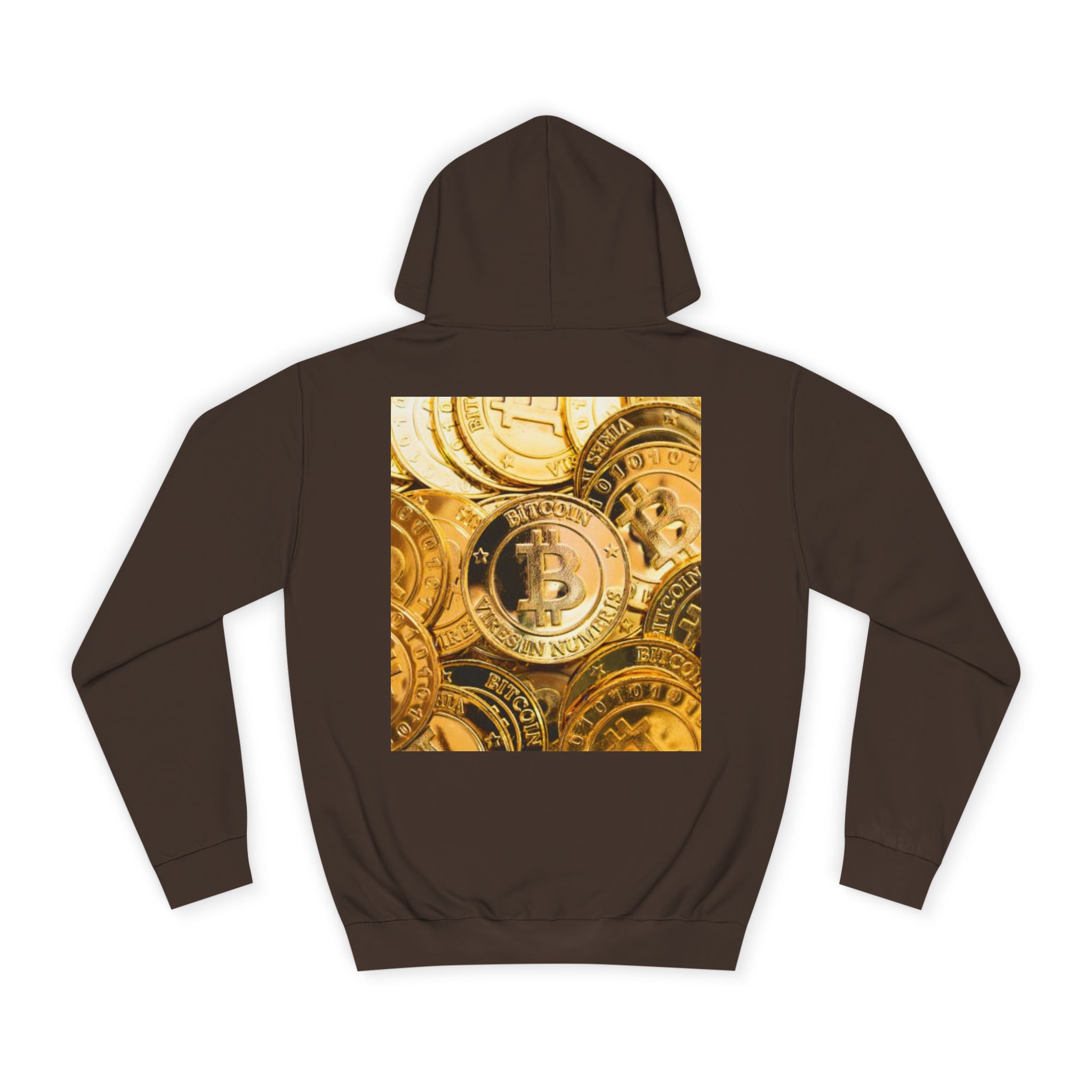 Golden Bitcoin Coins Hoodie | Crypto Cryptocurrency Crypto Art, Digital Currency Apparel