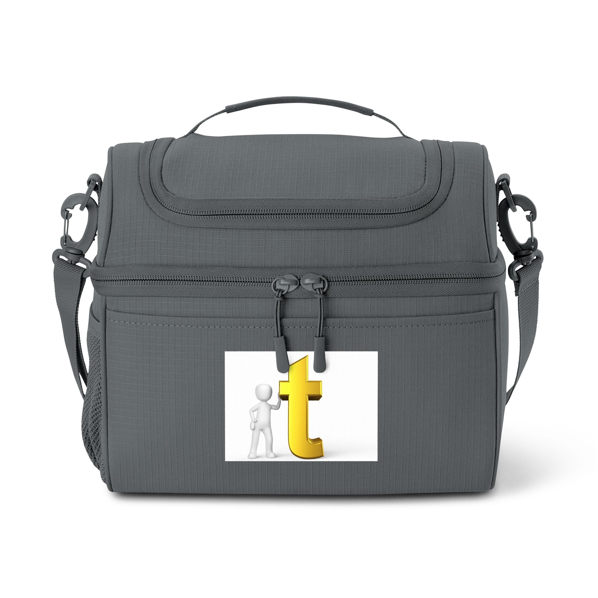 Sac isotherme en forme de personnage 3D avec la lettre T dorée | Sac à déjeuner isotherme