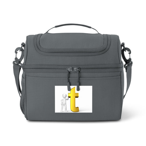 Sac isotherme en forme de personnage 3D avec la lettre T dorée | Sac à déjeuner isotherme