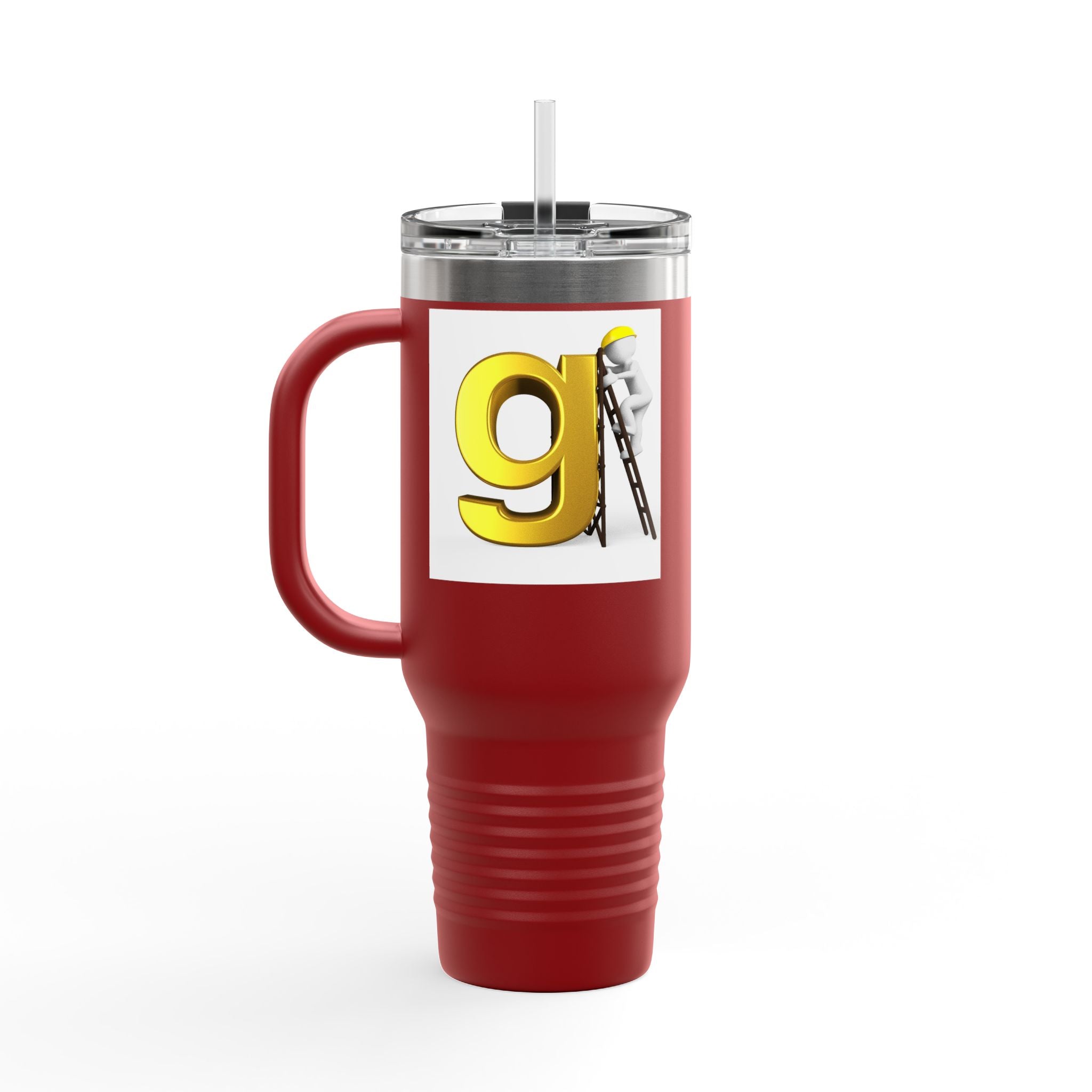 Yellow Letter G Monogram Travel Mug | 40oz Insulated Tumbler