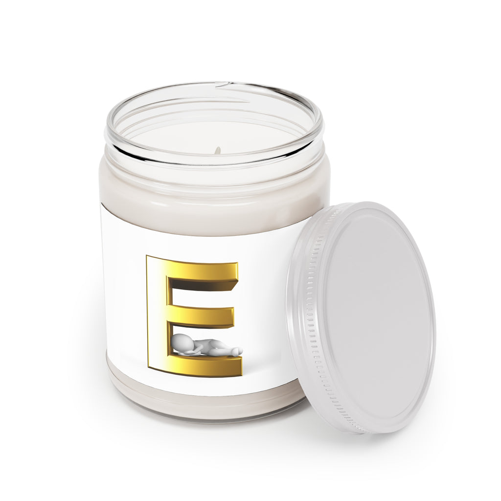 Gold Letter E Monogram Candle 9oz Soy Candle