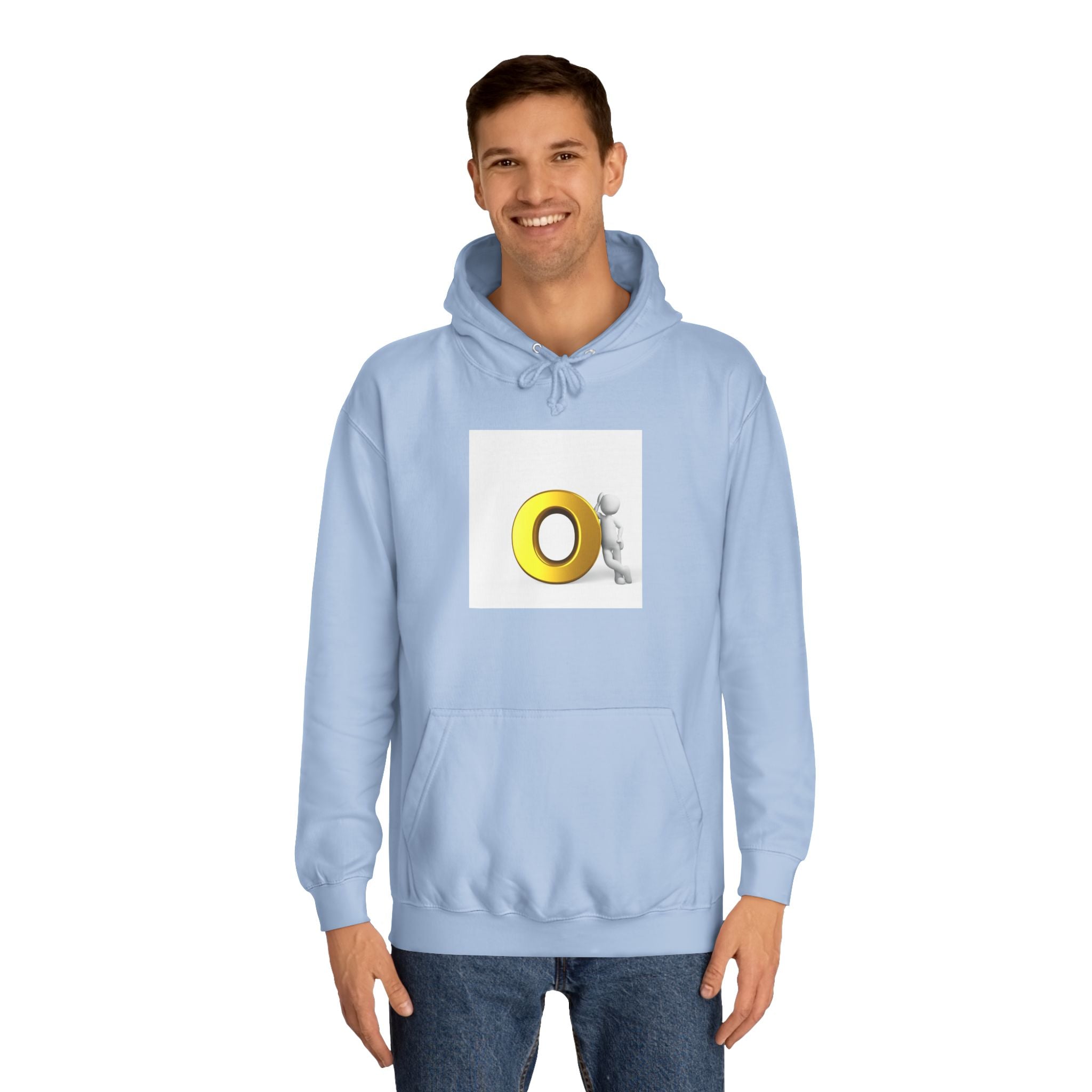 Gold O Letter with 3D Figure Hoodie | Monogram O Sweatshirt