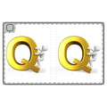 Gold Letter Q with Climbing Figure Tablet Folio Case | Monogram Initial Q