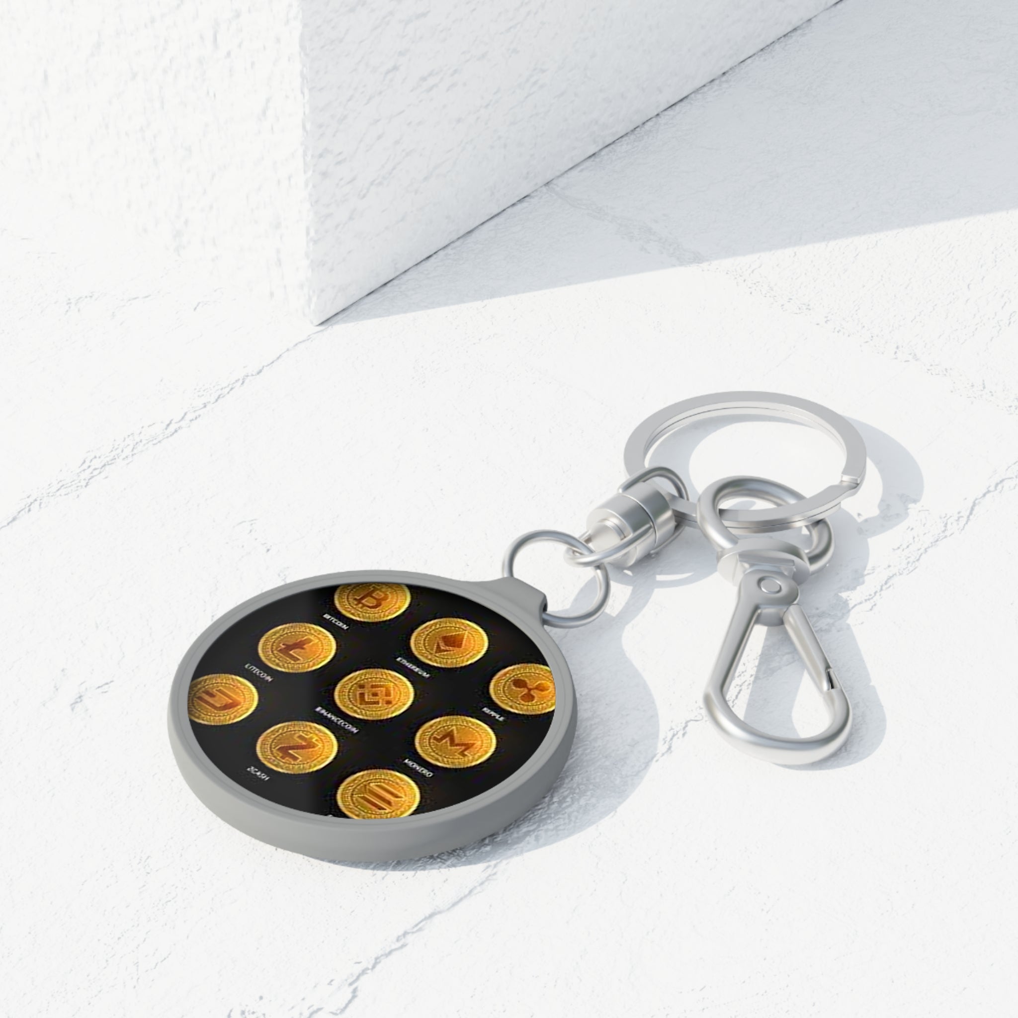 Cryptocurrency Coin Icons Keyring | Bitcoin Ethereum Litecoin Ripple Doge Monero