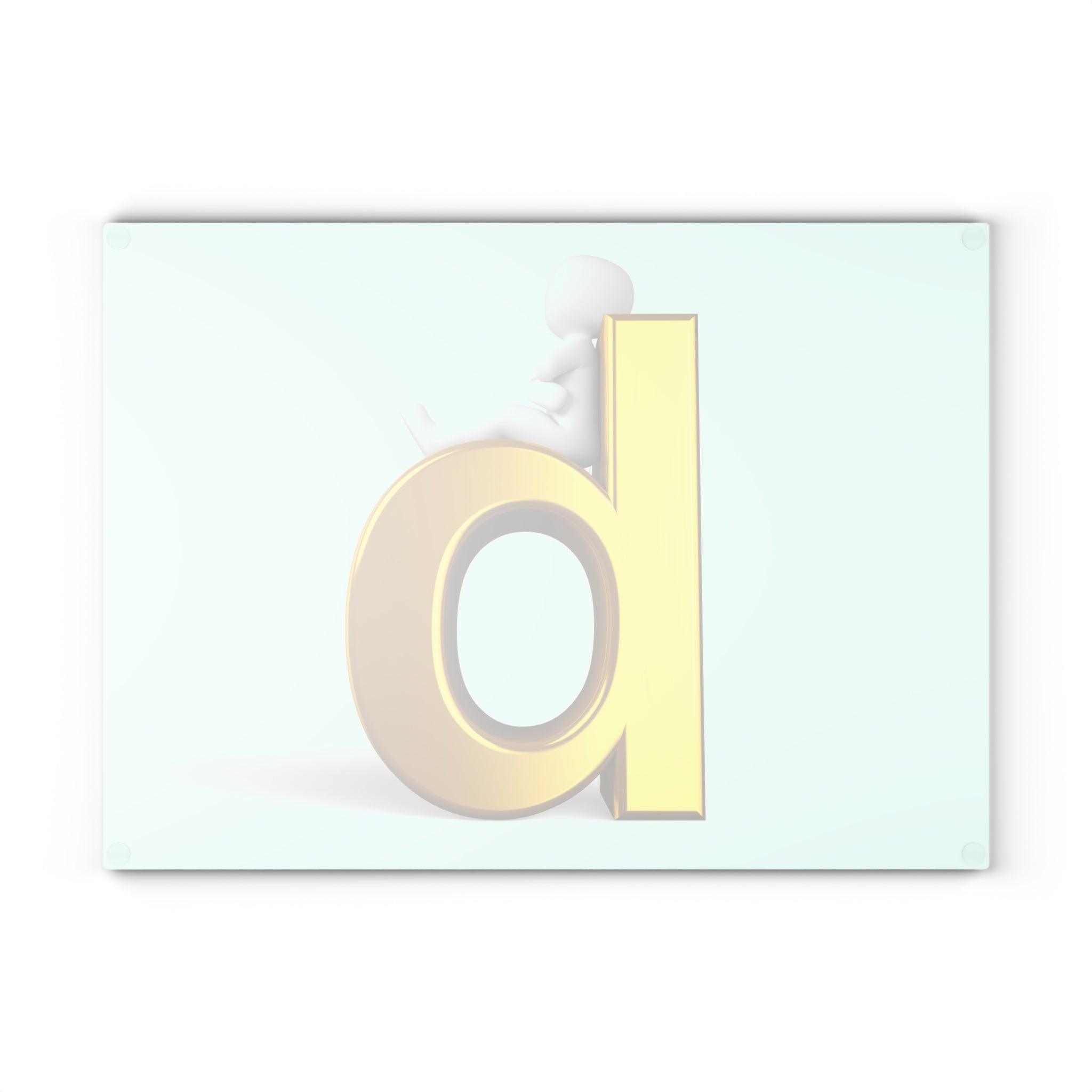 Gold 3D Letter B Cutting Board | Glass