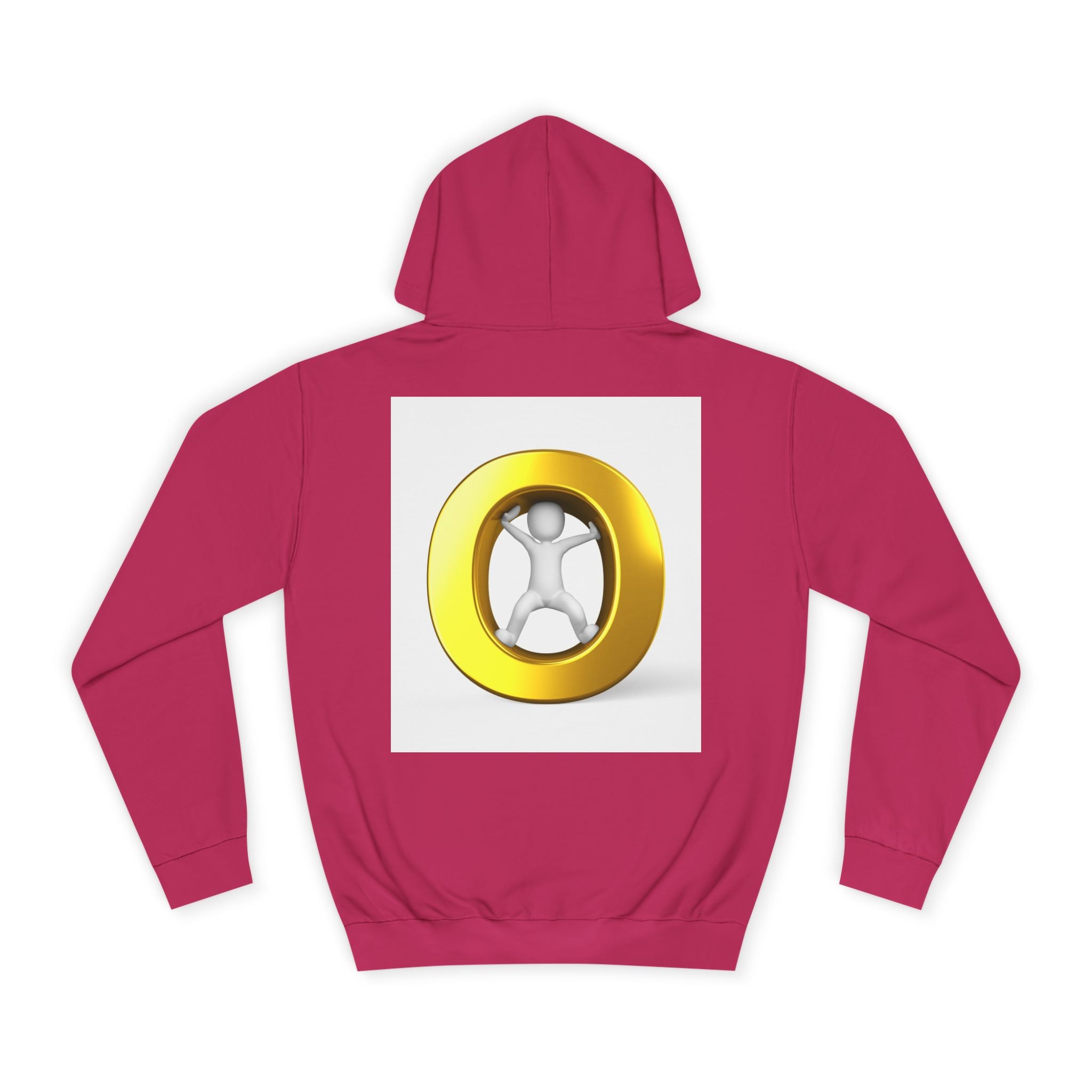 Gold Letter O with Abstract Figure Hoodie | Minimal Graphic Sweatshirt