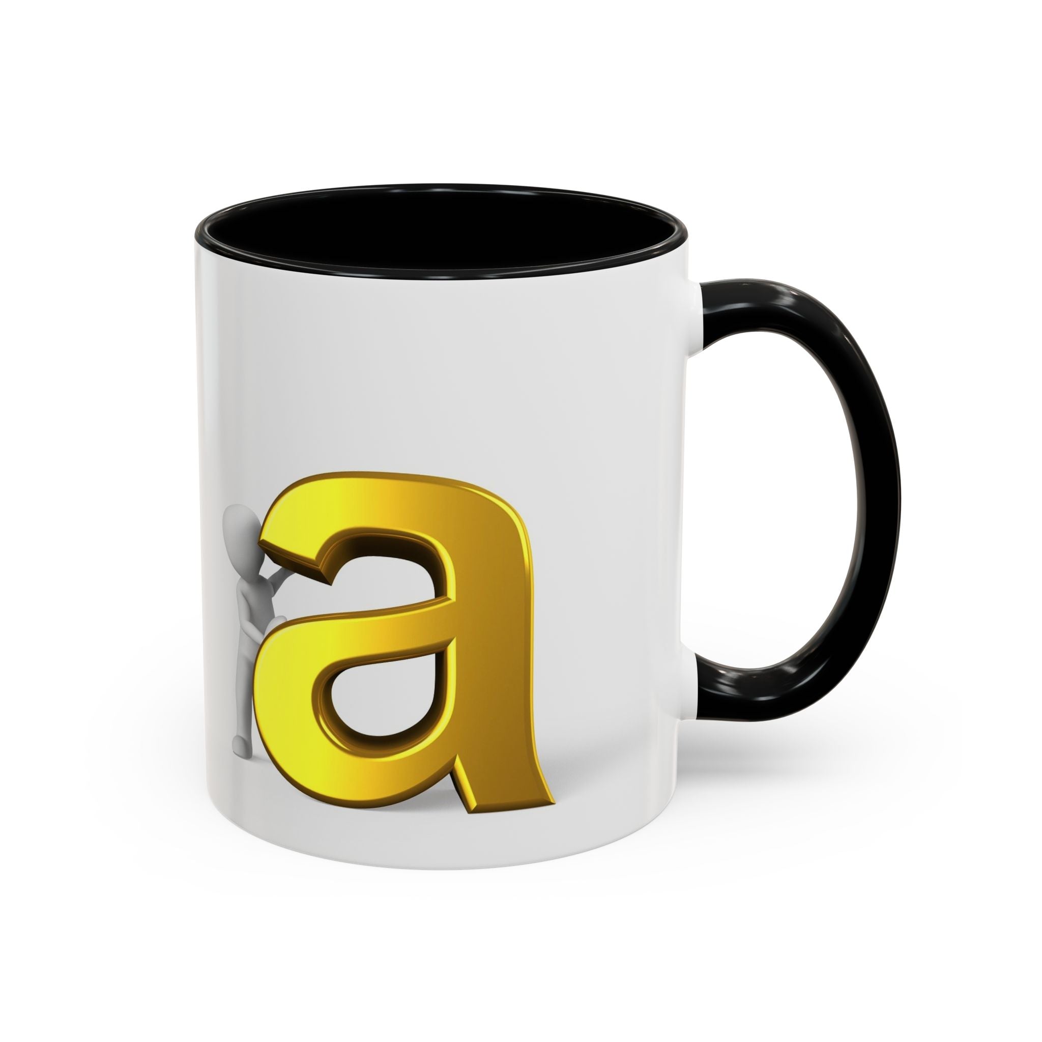 Gold Letter A Monogram Mug | Accent Coffee Mug 11oz 15oz